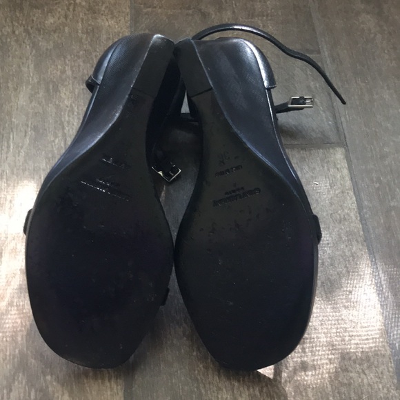 Saint Laurent Calfskin Jane 105 Wedge Sandal 36 Black - Picture 6 of 7